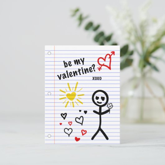 zijn mijn papieren schetsen van valentijn notitieb briefkaart (Staand voorkant)