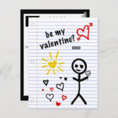 zijn mijn papieren schetsen van valentijn notitieb briefkaart (Voorkant / Achterkant)