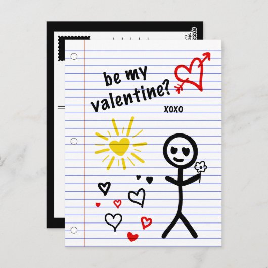 zijn mijn papieren schetsen van valentijn notitieb briefkaart (Voorkant / Achterkant)