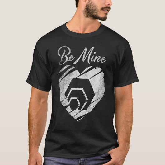 Zijn Mine Hex Coin Valentijn Crypto Symbolische Cr T-shirt (Voorkant)