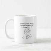 Zijn moeilijke leven | Motivatie koffiemok (Links)