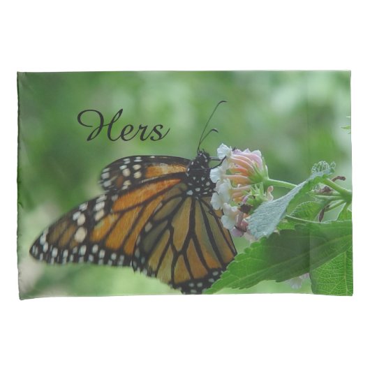 Zijn Monarchvlinder Bloemen Standaard Hoesjes Kussensloop (Voorkant-Rechts)