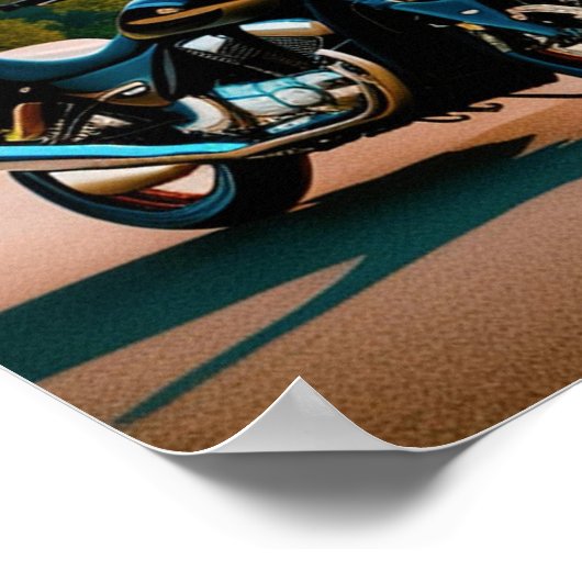 Zijn motorfiets poster (Hoek)