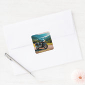 Zijn motorfiets vierkante sticker (Envelop)
