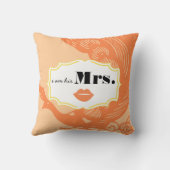 Zijn Mrs 2nd Wedding Jubileum Peach Peacock Kussen (Achterkant)