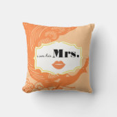 Zijn Mrs 2nd Wedding Jubileum Peach Peacock Kussen (Voorkant)