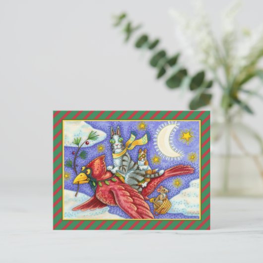 ZIJN N' FITZ GRAPPIGE KATTEN, GIGANTISCHE KERSTKAR FEESTDAGENKAART (Staand voorkant)