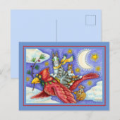 ZIJN N' FITZ GRAPPIGE KATTEN, GIGANTISCHE KERSTKAR FEESTDAGENKAART (Voorkant / Achterkant)