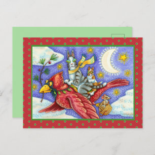 ZIJN N' FITZ GRAPPIGE KATTEN, GIGANTISCHE KERSTKAR FEESTDAGENKAART