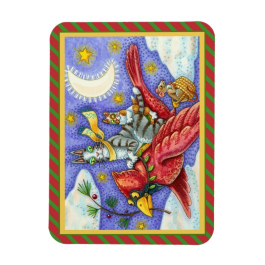 ZIJN N' FITZ GRAPPIGE KATTEN, GIGANTISCHE KERSTKAR MAGNEET (Verticaal)