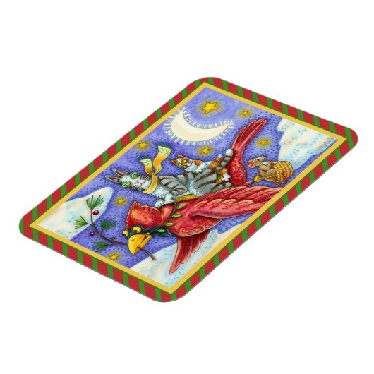 ZIJN N' FITZ GRAPPIGE KATTEN, GIGANTISCHE KERSTKAR MAGNEET (Linkerzijde)