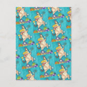 ZIJN N' FITZ KAT IN VERJAARDAGSPAK, TAART & KAARSE BRIEFKAART (Voorkant)