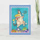 ZIJN N' FITZ KAT IN VERJAARDAGSPAK, TAART & KAARSE KAART (Voorkant)