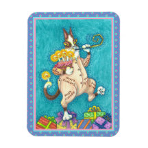 ZIJN N' FITZ KAT IN VERJAARDAGSPAK, TAART & KAARSE