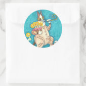 ZIJN N' FITZ KAT IN VERJAARDAGSPAK, TAART & KAARSE RONDE STICKER (Tas)