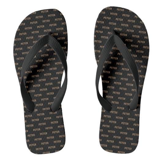 Zijn naam Elegant Pattern Black Teenslippers (Voetbed)