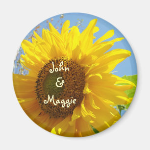 Zijn naam & Haar naam magneet Zonnebloemen