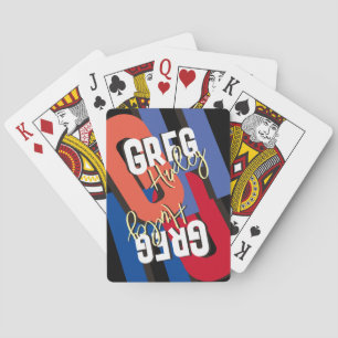 Zijn naam in stijl beletteren... vet monogram pokerkaarten