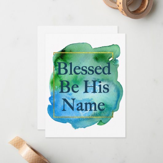 Zijn naam is mooi Bijbelse Kerk Notitiekaartje (Voorkant / Achterkant in situ)