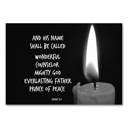 Zijn naam is Prince of Peace Bible Verse Kaart (Voorkant)