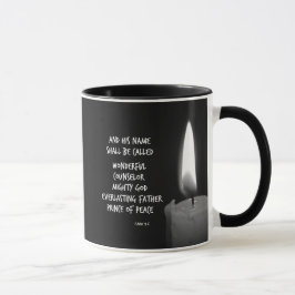 Zijn naam is Prince of Peace Bible Verse Mok