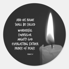 Zijn naam is Prince of Peace Bible Verse Ronde Sticker