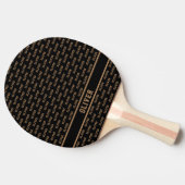 Zijn naam Modern Pattern op Black Tafeltennisbatje (Zijkant)