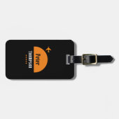 zijn naam oranje logo vliegtuig bagagelabel (Voorkant horizontaal)