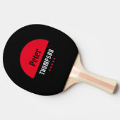 zijn naam red logo tafeltennisbatje (Zijkant)