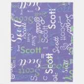 Zijn Naam Typografie maagdenpalmkleur Fleece Deken (Voorkant)