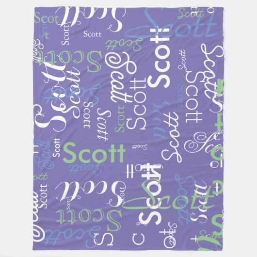 Zijn Naam Typografie maagdenpalmkleur Fleece Deken (Voorkant)