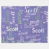 Zijn Naam Typografie maagdenpalmkleur Fleece Deken (Voorkant (Horizontaal))