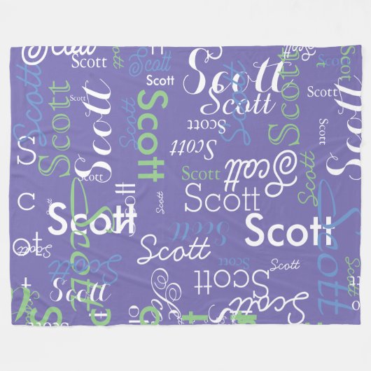 Zijn Naam Typografie maagdenpalmkleur Fleece Deken (Voorkant (Horizontaal))