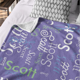 Zijn Naam Typografie maagdenpalmkleur Fleece Deken