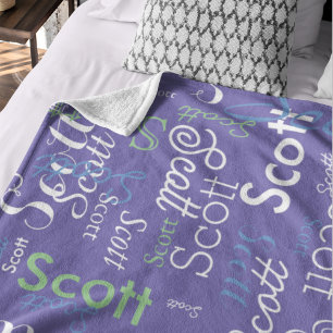 Zijn Naam Typografie maagdenpalmkleur Fleece Deken