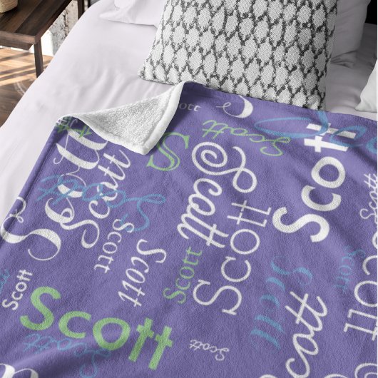 Zijn Naam Typografie maagdenpalmkleur Fleece Deken