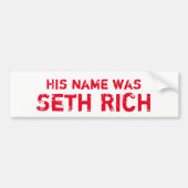 Zijn naam was Seth Rich Bumpersticker (Voorkant)
