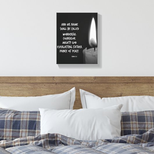 Zijn naam wordt Wonderful Bible Verse genoemd Canvas Afdruk (Insitu (Slaapkamer))