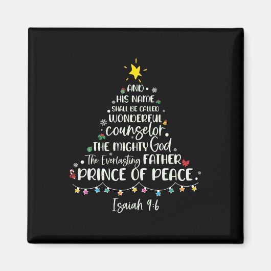 Zijn naam zal Jesaja 96 kerstboom heten Magneet (Voorkant)