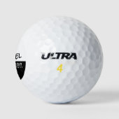 Zijn naam zwart\wit golfspeler golfballen (Logo)
