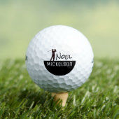 Zijn naam zwart\wit golfspeler golfballen (Insitu Shirt)