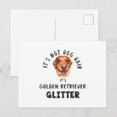 Zijn niet-Dog Hair's GOLDEN RETRIEVER Glitter Funn Aankondigingskaart (Voorkant / Achterkant)