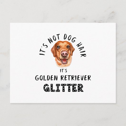 Zijn niet-Dog Hair's GOLDEN RETRIEVER Glitter Funn Aankondigingskaart (Voorkant)