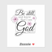Zijn nog steeds psalm 46:10 Waterverf paarse bloem Sticker (Vel)