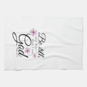 Zijn nog steeds psalm 46:10 Waterverf paarse bloem Theedoek (Horizontaal)