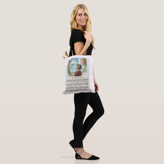 Zijn ogen staan op de Canvas tas. Tote Bag (Op model)