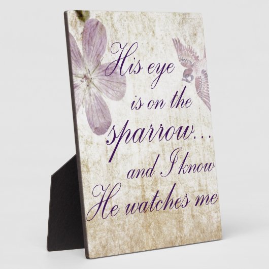 Zijn ogen staan op de loer... Bijbelverse kunst Fotoplaat (Zijkant)