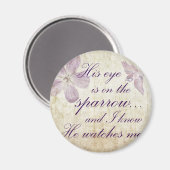 Zijn ogen staan op de loer... Bijbelverse kunst Magneet (Voorkant / Achterkant)