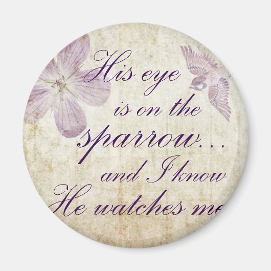 Zijn ogen staan op de loer... Bijbelverse kunst Magneet (Voorkant)