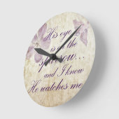 Zijn ogen staan op de loer... Bijbelverse kunst Ronde Klok (Hoek)